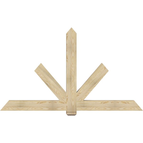 Ekena Millwork Kennewick Rough Sawn Timber Gable Bracket, Douglas Fir, 84"W x 49"H x 4"D x 6"F, 14/12 Pitch GBW084X49X0406KEN00RDF - main